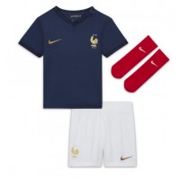 Koszulka piłkarska Francja Aurelien Tchouameni #8 Strój Domowy dla dzieci MŚ 2022 tanio Krótki Rękaw (+ Krótkie spodenki)